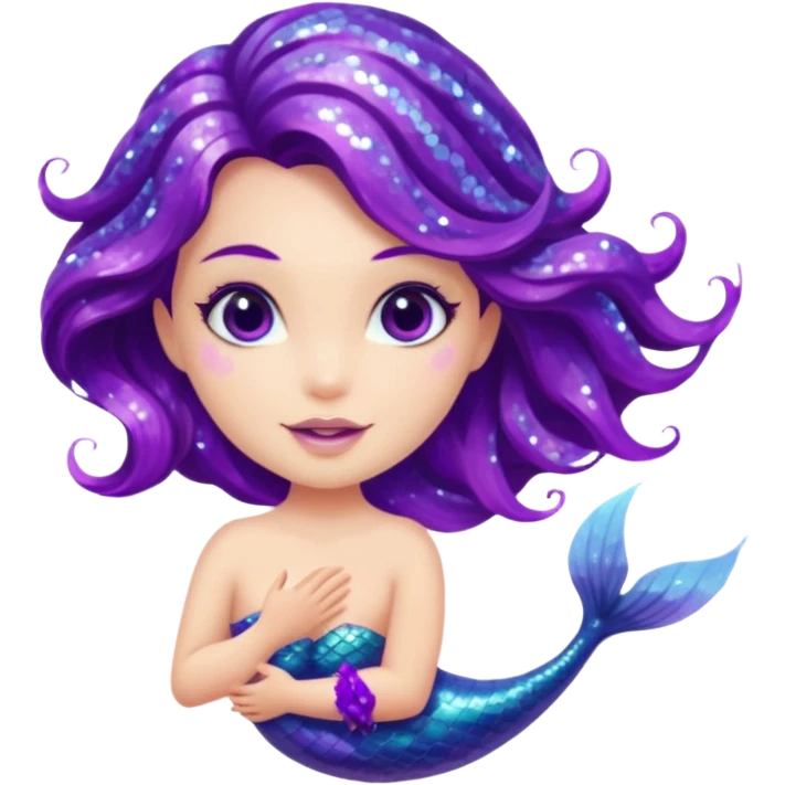 glitter purple mermiad emoji