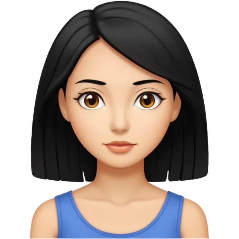 Mujer pelo en hombros liso negro piel morena clara  emoji