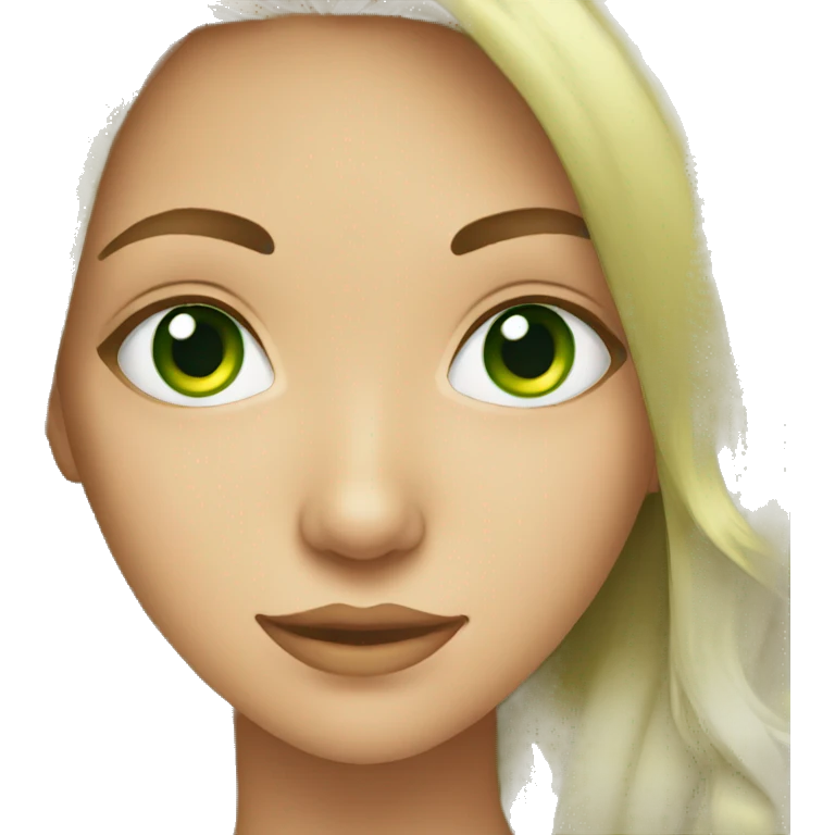 teenage girl with green eyes emoji