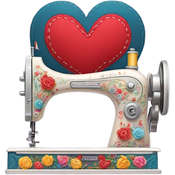 sewing machine as a heart emoji