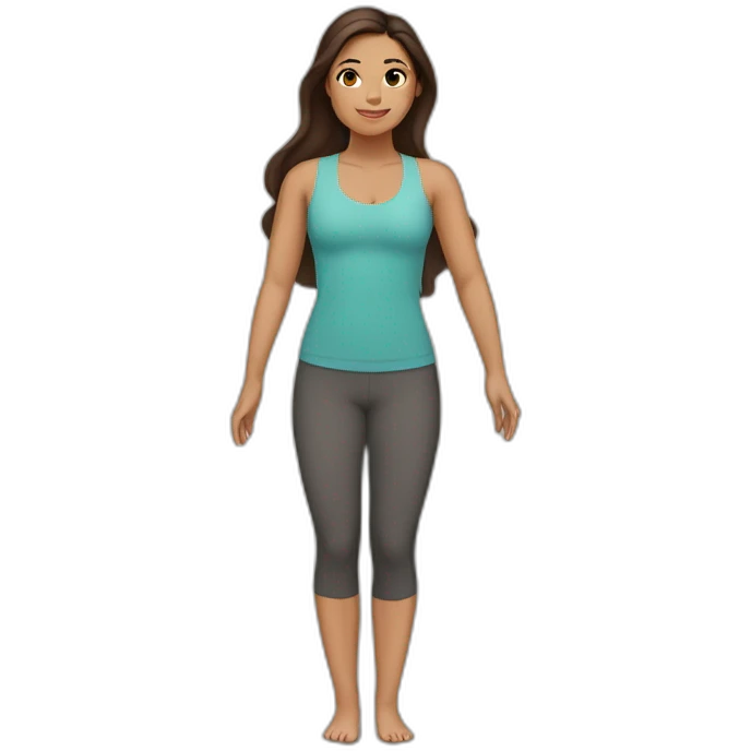 Latina girl brunette hair in Tadasana yoga emoji