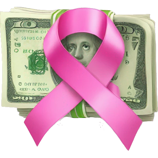 stack of money with pink ribbon  emoji