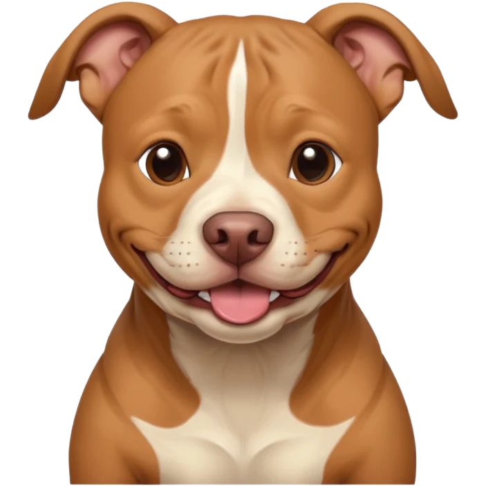 Large light brown pit bull sweetly innocently smiling  emoji