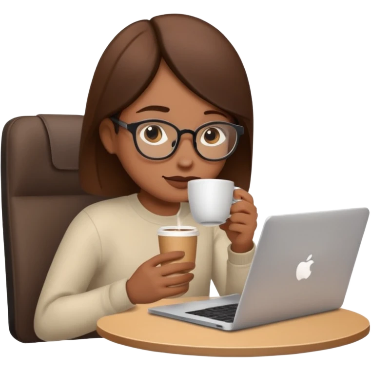 Working remote with coffee emoji