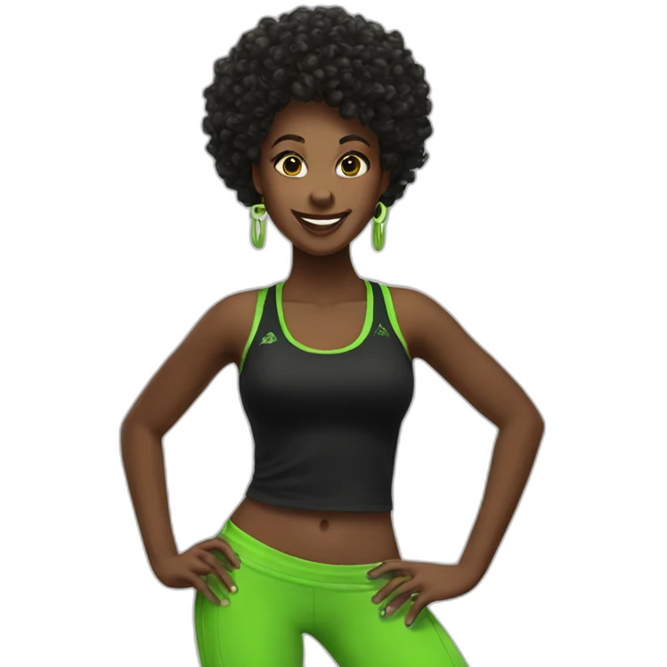 Zumba black and green emoji