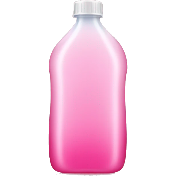 plastic bottle with crystaline pink liquid emoji