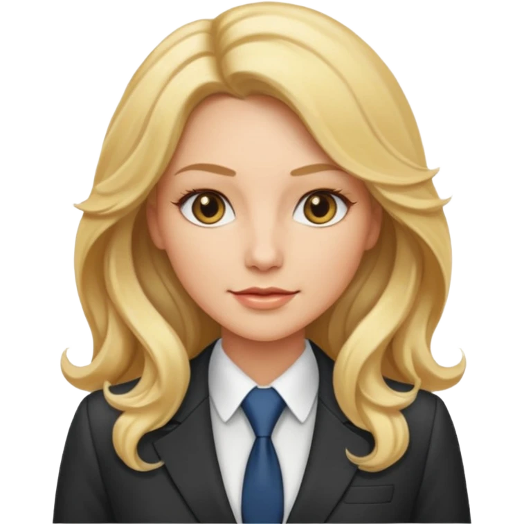 elegant female boss with long blonde wavy hair emoji