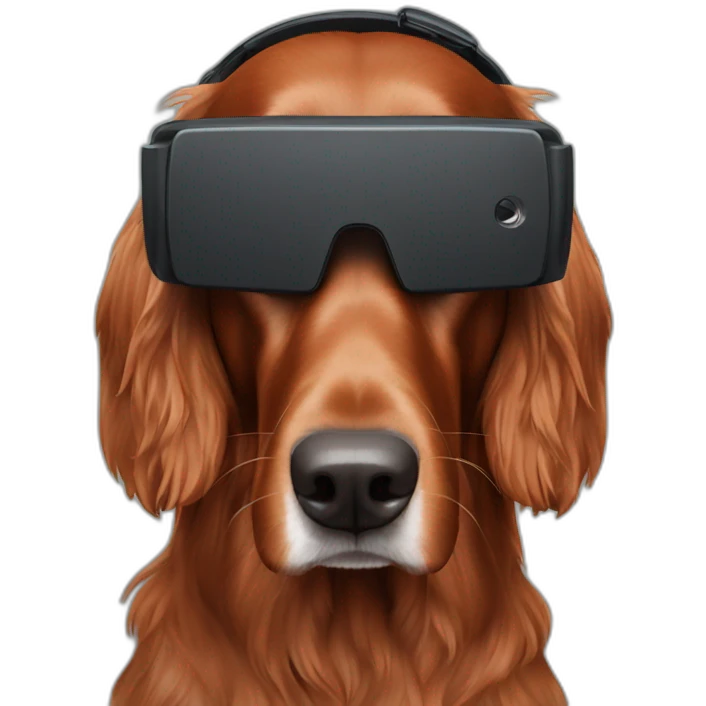 irish setter with vr headset emoji