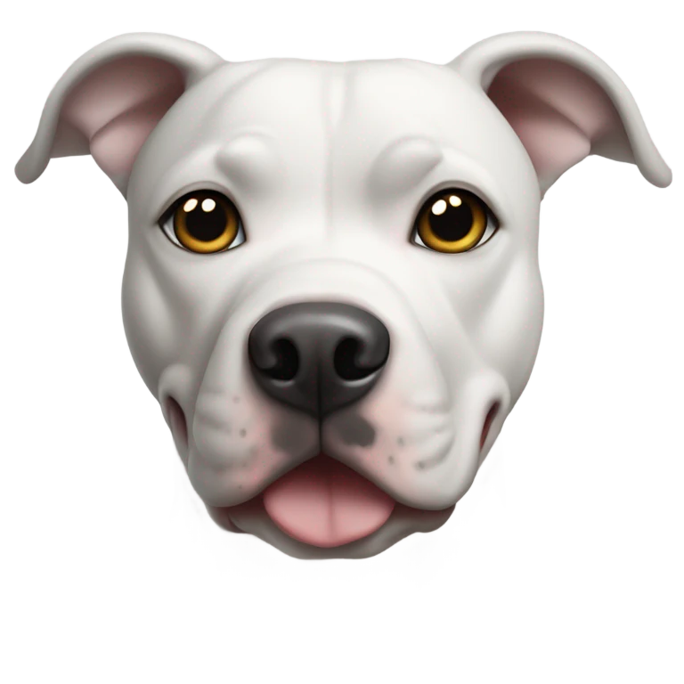 White pit bull, gray eyes, dark ears emoji