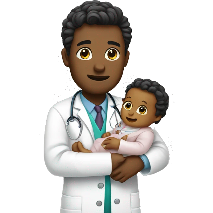 doctor holding baby emoji