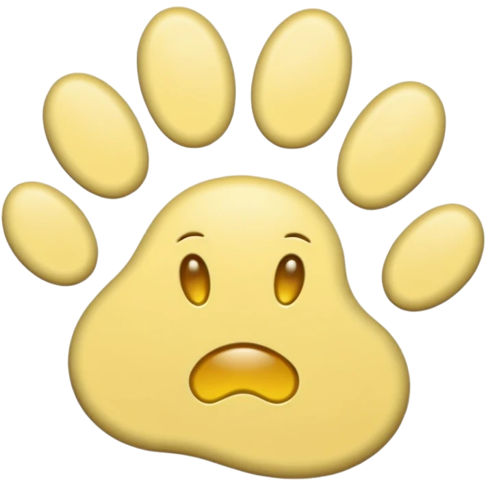 a pastel yellow pawprint emoji