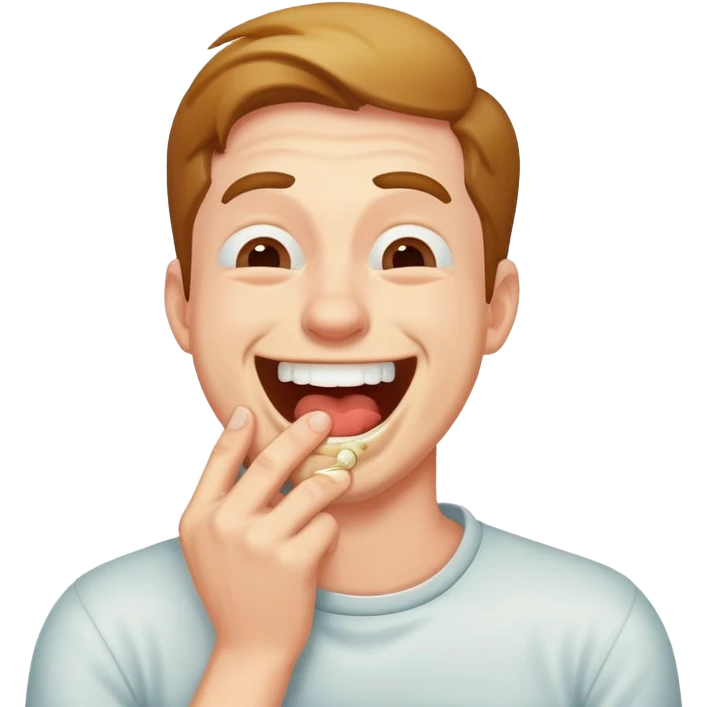 A man choking himself laughing  emoji