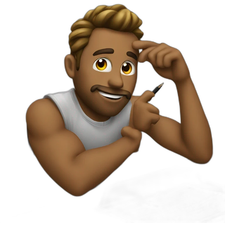 Giga Chad doing editing emoji
