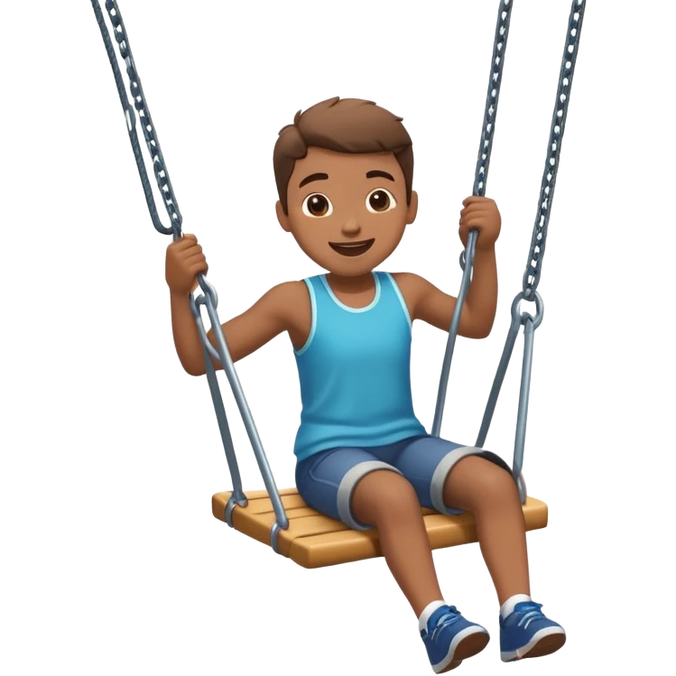 person on a playground swing, mid-air emoji