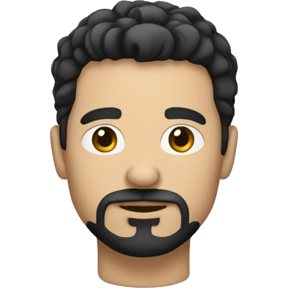white man with short black hair and goatee emoji