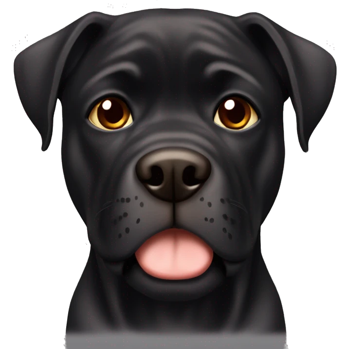 Black Canecorso dog with brown eyes emoji