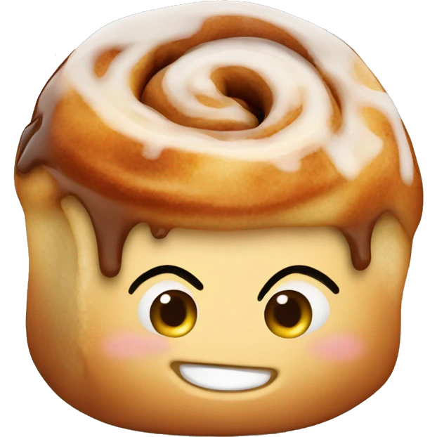 one cinnamon roll with glaze emoji