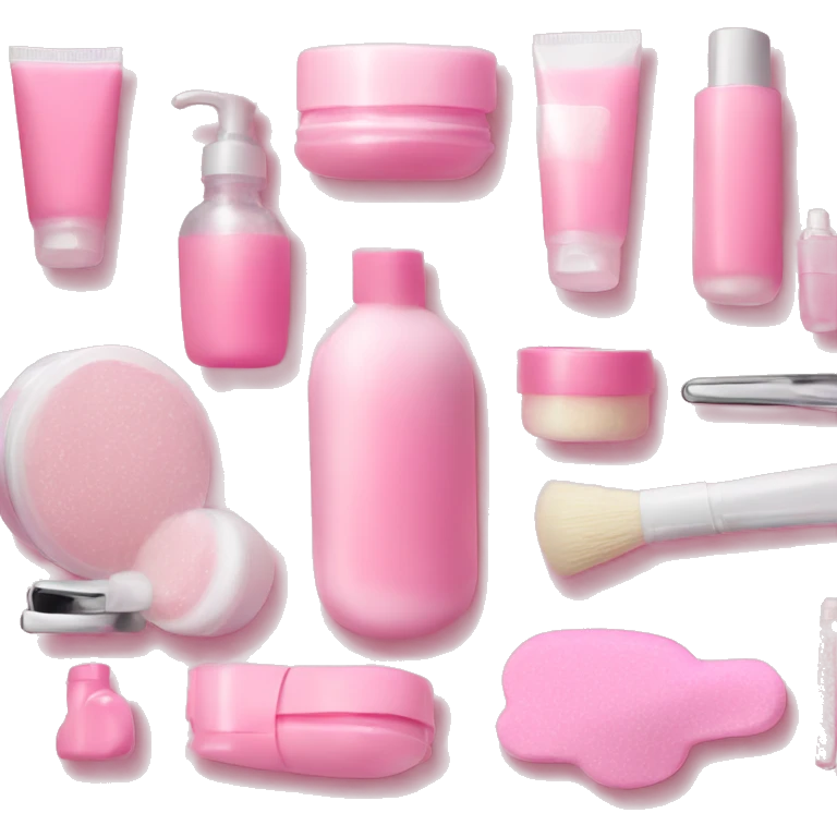 Pink skin care kit emoji