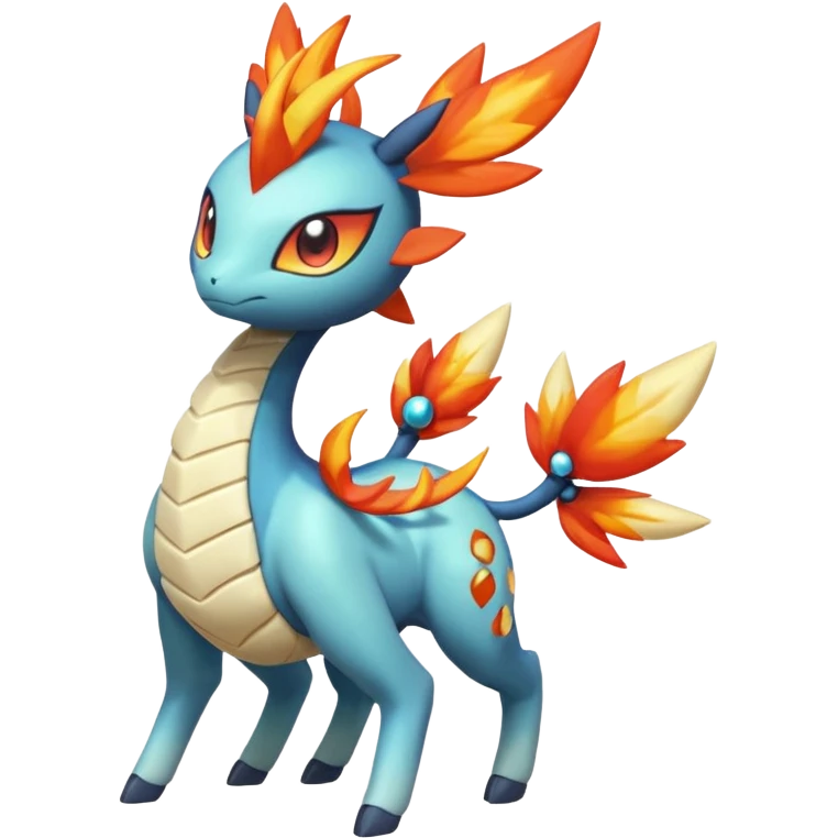 loopy honey-dipped buzzing bumbling fuzzy cute fiery ivy-hydro-Meloetta-Dialga-Salamence-Giratina-Rapidash-Pokémon-Fakémon-fusion-hybrid-creature emoji