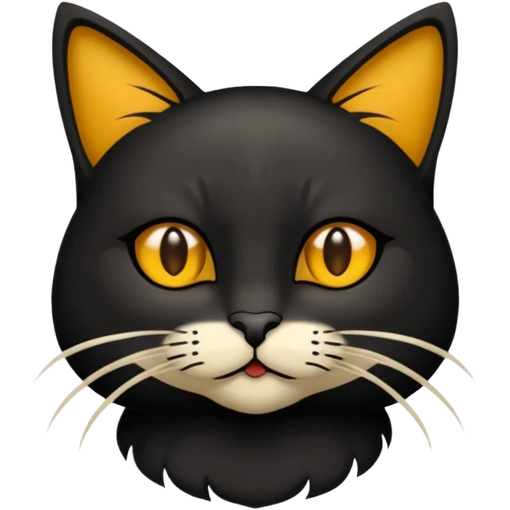 een zwarte kat die aan het wenen is met tranen emoji