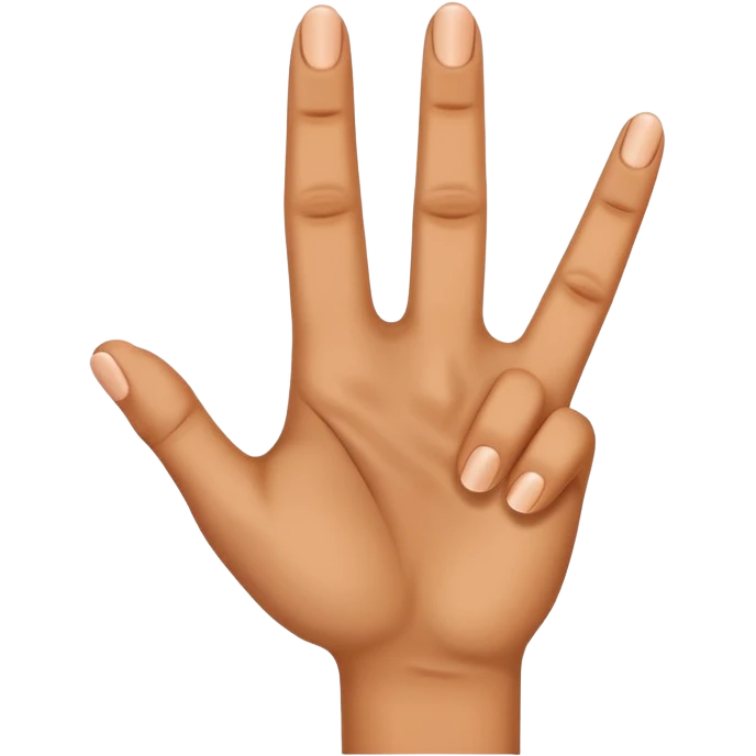 Mano mostrando 4 dedos emoji