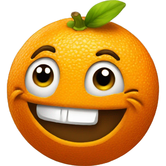mischievous orange emoji