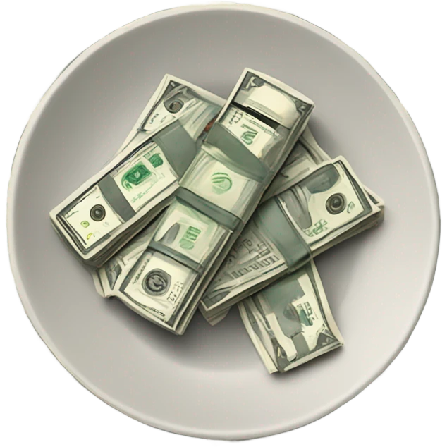 Plate of cash emoji