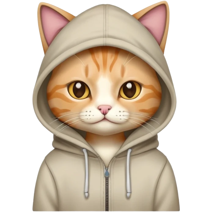 Cat with hoodie emoji