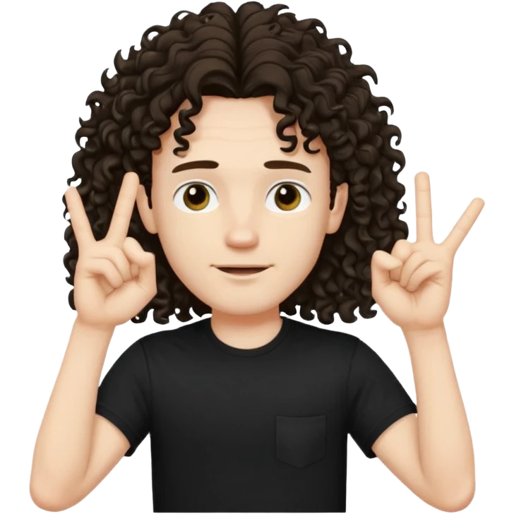 Eddie the freak from stranger things with his iconic hand sign like this "🤟" over his head emoji