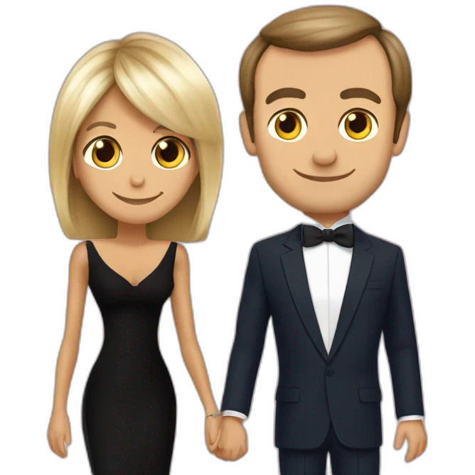 Brigitte Macron ans Emanuel Macron qui font du surf emoji