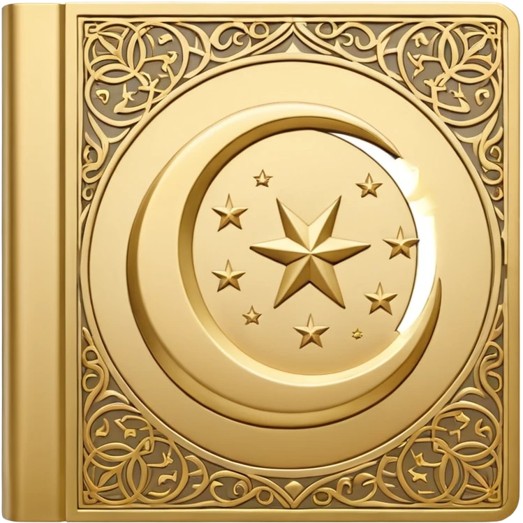 Closed Quran with the Islamic Symbol on it (moon and star) emoji