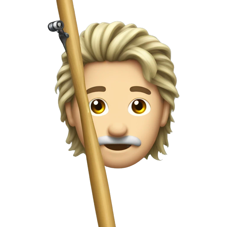 Mullet hair on a fishing rod emoji
