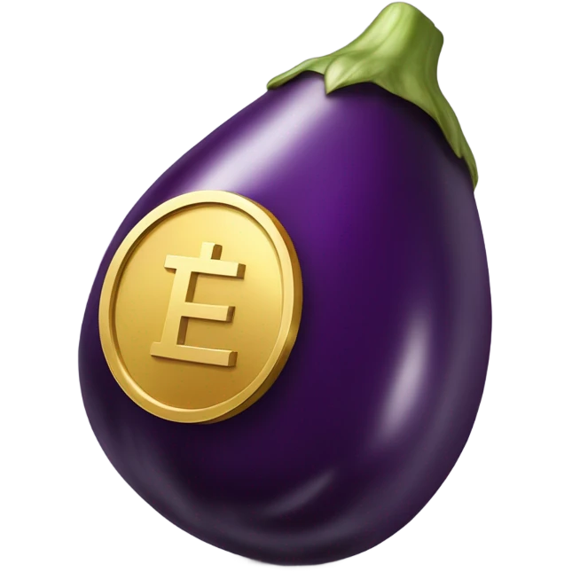 eggplant gold coin emoji