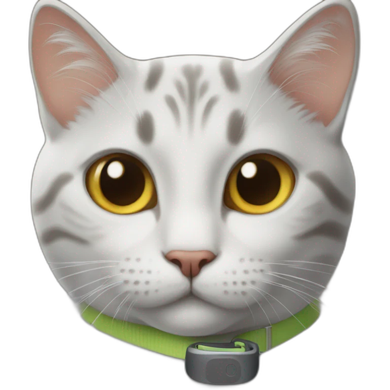 cat with airtag neckband emoji