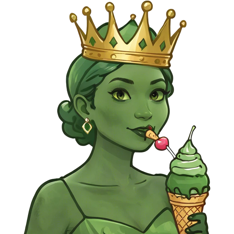 queen eating ice cream emoji