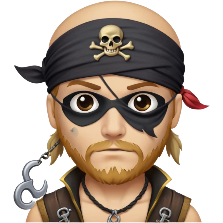 pirate with eye patch and hook hand emoji