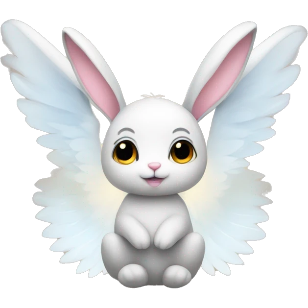 bunny with a halo and angel wings emoji
