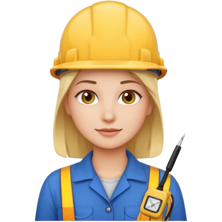 as a beautiful electrical engineer without glasses and emoji style emoji