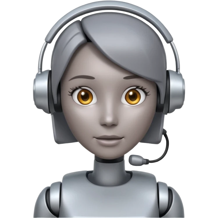 female call center robot emoji
