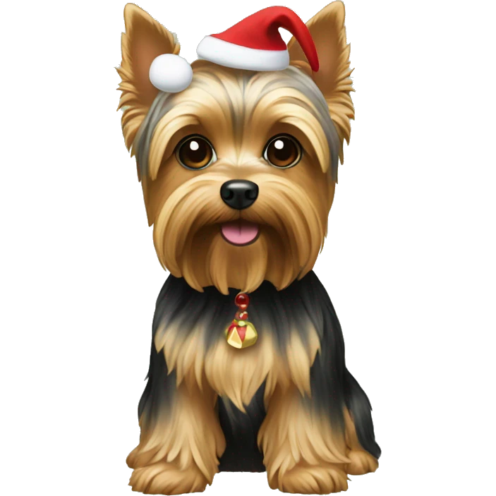 Yorkie dog Christmas  emoji