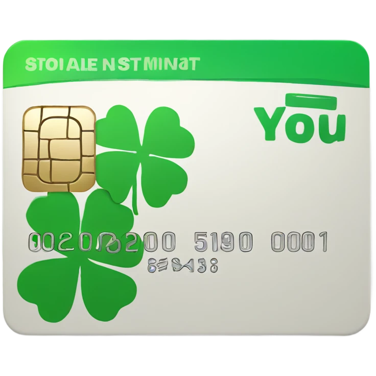 credit card with clover emoji
