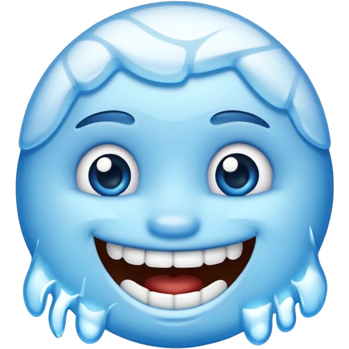 frozen emoji blue teeth showing emoji