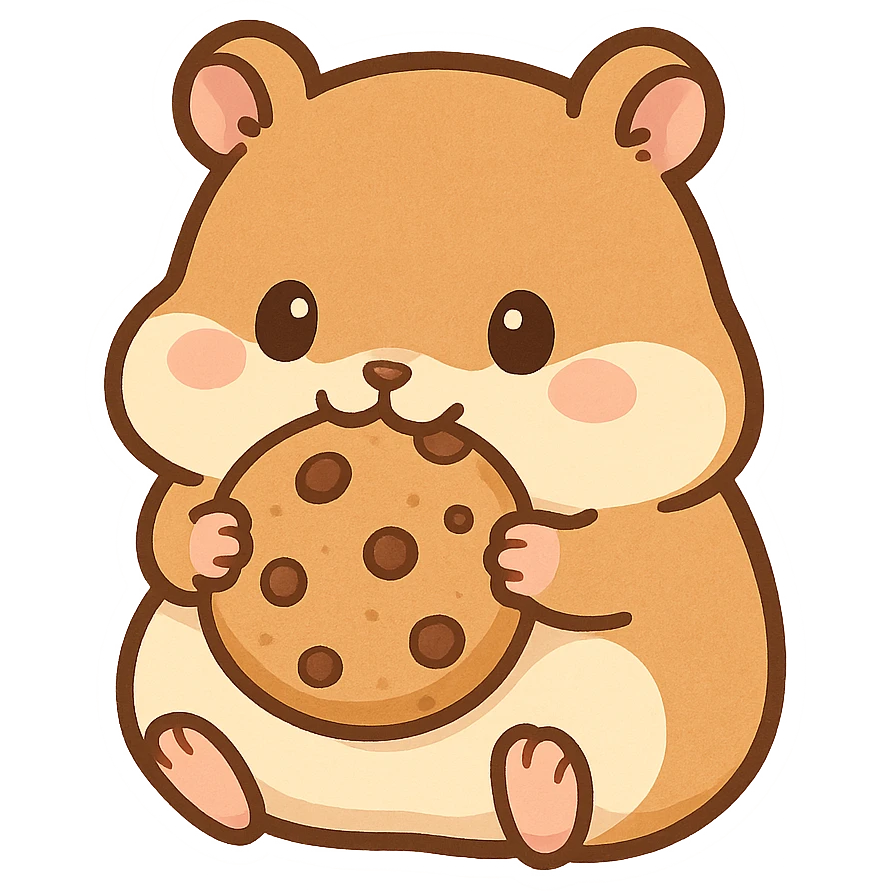 Chibi Hamster Eating Cookie emoji