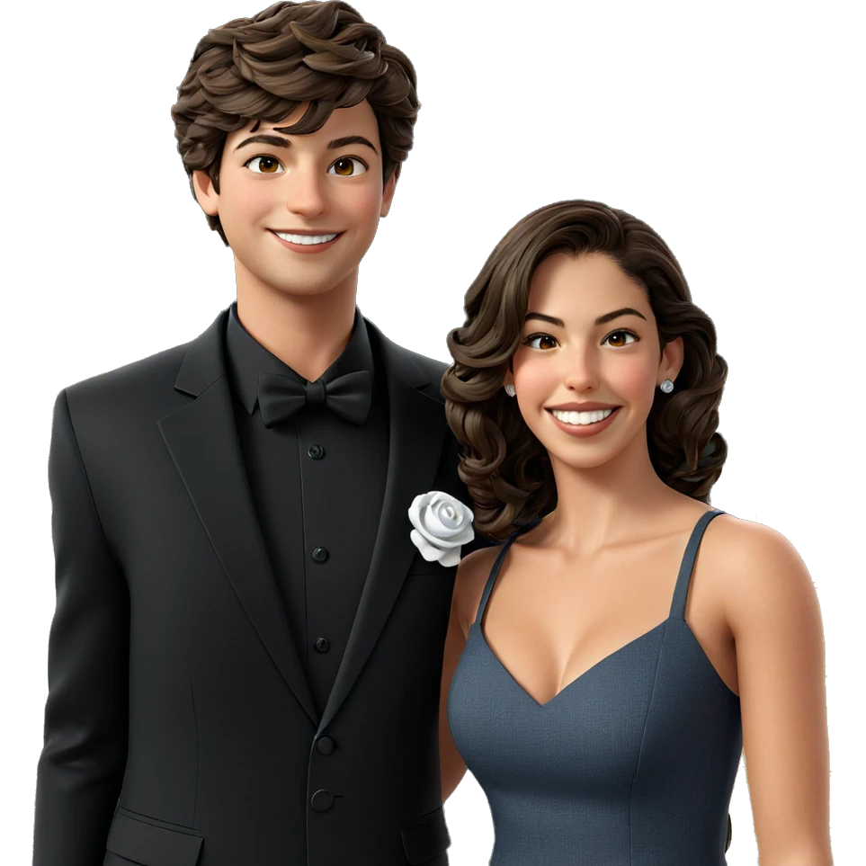 smiling couple in formal attire emoji