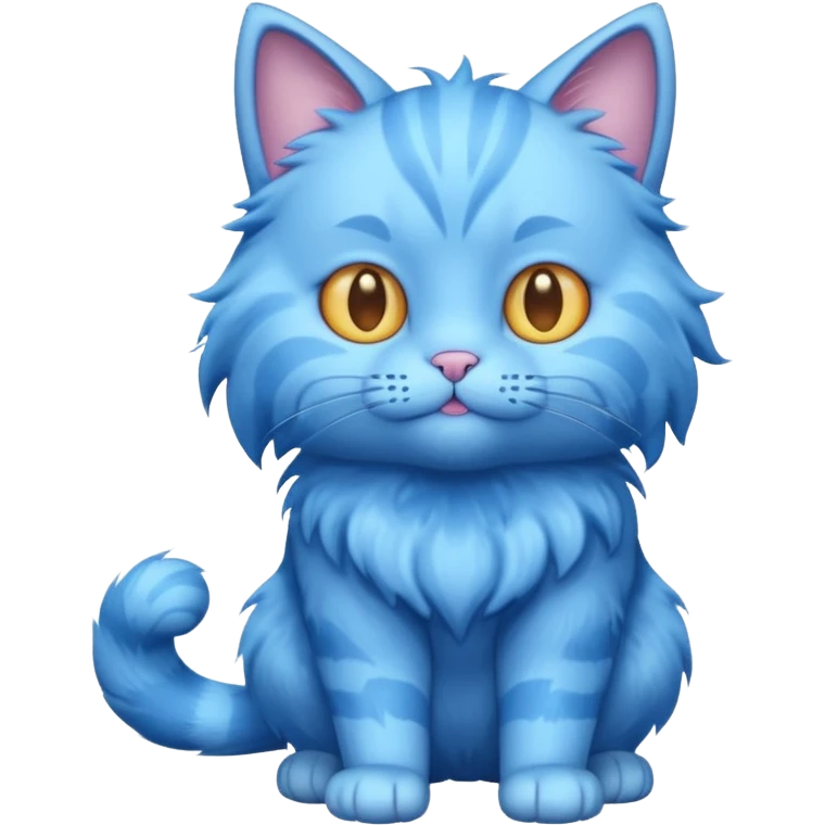 blue cat full body emoji