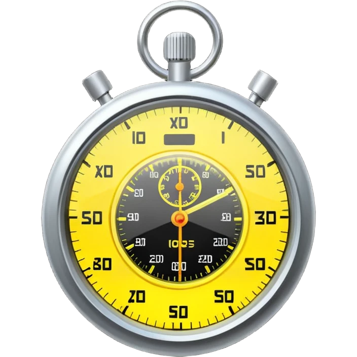 A yellow hologram of a stopwatch emoji