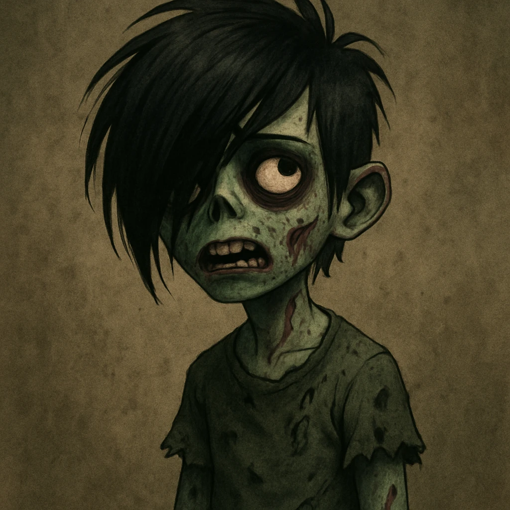 boy zombie with emo hair, style 3 emoji