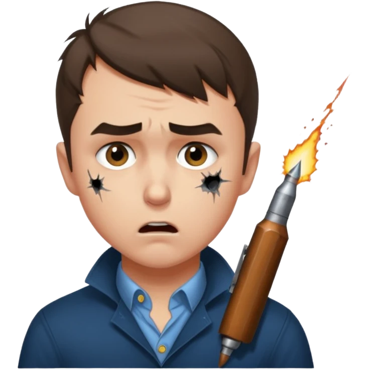Charlie kirk with bullet hole on neck and scared expression  emoji