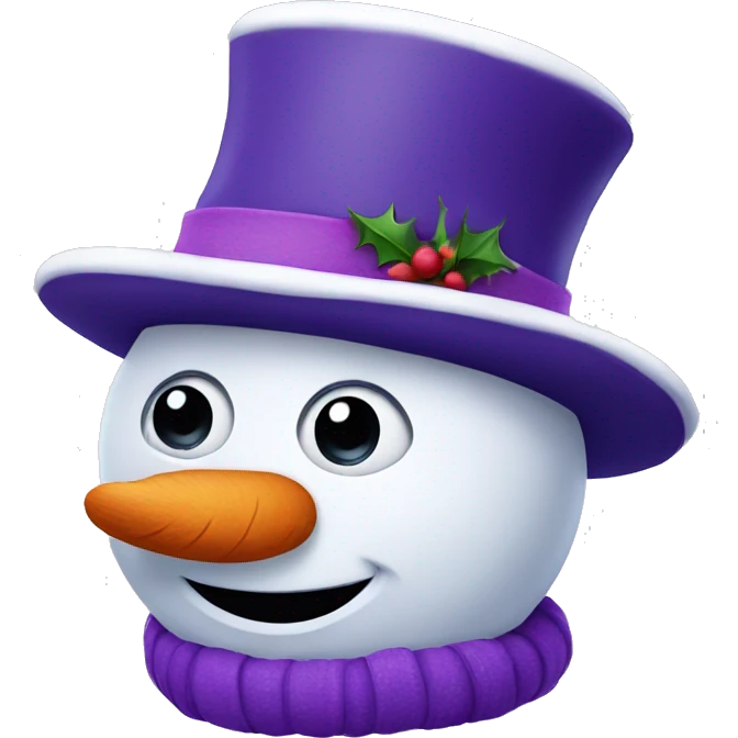 Snowman with purple hat emoji