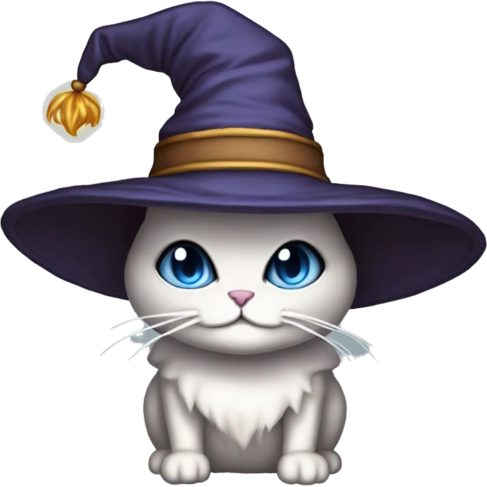 Cute cat  wizardhat pixel art Letter ASC in the hat background is wizard school emoji